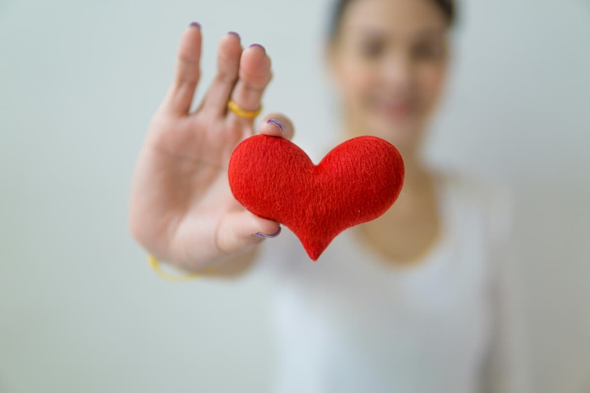 Selective Focus of Red Heart Shape
